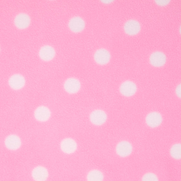 Spotted Fleece Printed - White Spot on Light Pink