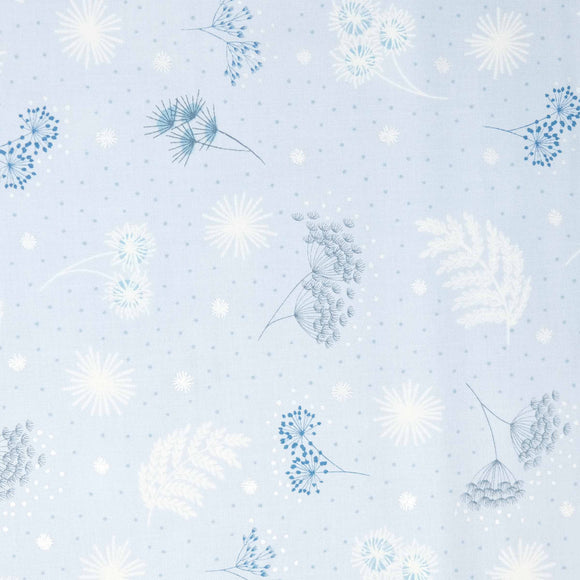 Lewis & Irene The Secret Winter Garden A659.1 Frosted garden on light grey with pearl elements
