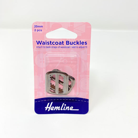 Hemline - Waistcoat Buckle Gun Metal 2 set