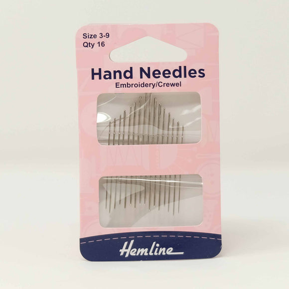 Hemline - Hand Needles Embroidery Crewel 3-9
