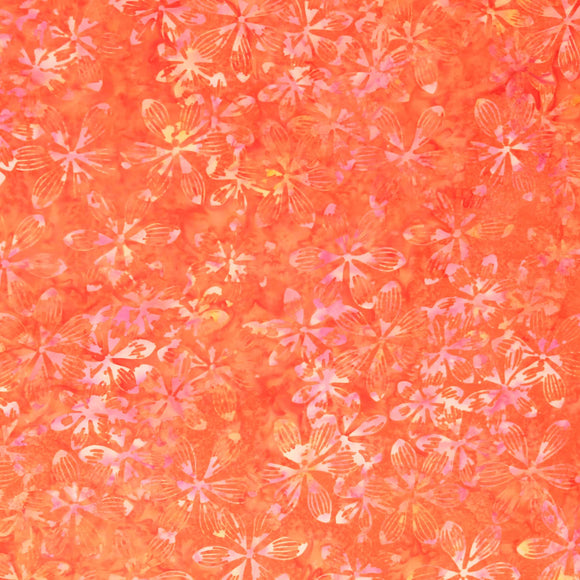 Hoffman Fabrics Bali Handpaints 3370-204 Floral Orange