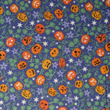 Lewis & Irene - Castle Spooky A574 2 spooky pumpkins on blue