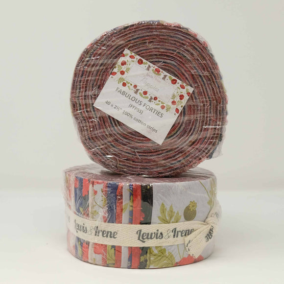 Lewis & Irene - Fabulous Forties Poppies FFPSS Jelly Roll