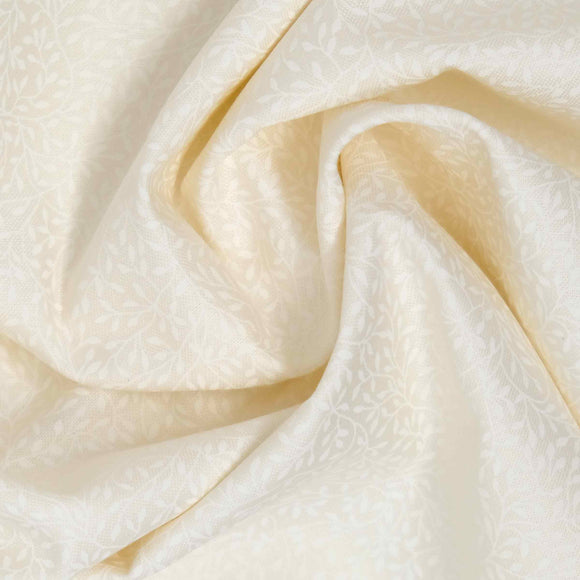 Makower Essentials Mini Leaf W1 White on Cream
