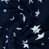 Stars Fleece Printed - White Stars on Navy