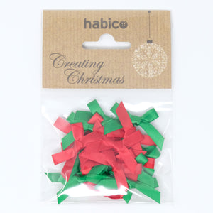 Habico Creating Christmas 6mm Satin Ribbon Bows Red and Green