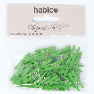 Habico Signature Collection 25mm Mini Pegs Green