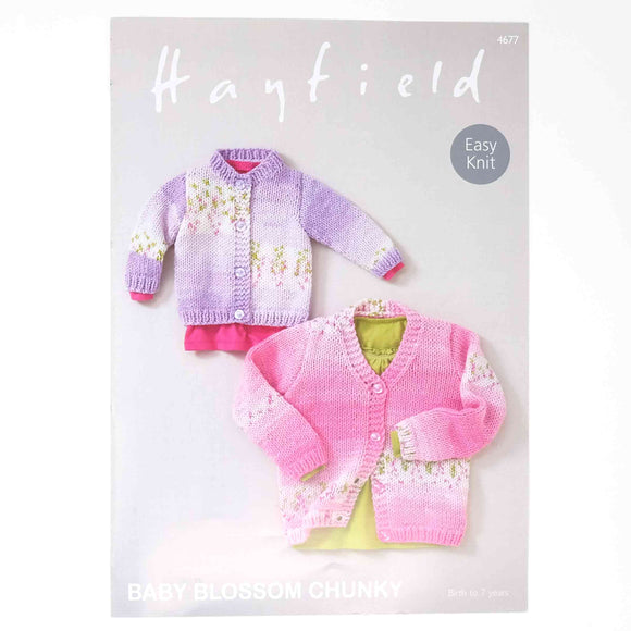 Hayfield Baby Blossom Chunky Pattern 4677 Cardigan