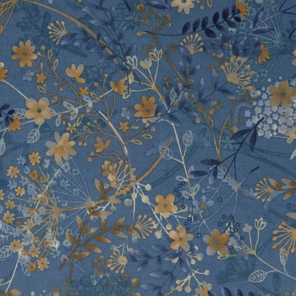 Henry Glass Fabrics Bluebird of Happiness 2717-77 Meadow Blue