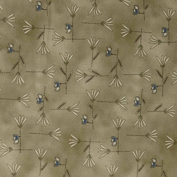Henry Glass Fabrics Bluebird of Happiness 2718-39 Flower Lattice Khaki