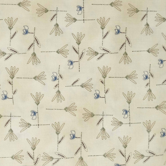 Henry Glass Fabrics Bluebird of Happiness 2718-44 Flower Lattice Stone