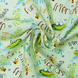 Henry Glass Fabrics Frogland Friends 1059-40 Tossed Frogs Green