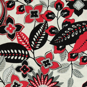 Henry Glass Fabrics - Black, White & Red-Hot 2439 Black White & Red-Hot Flower