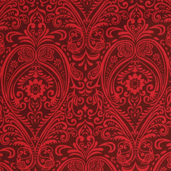 Henry Glass Fabrics - Black, White & Red-Hot 2441 Arabesque Red