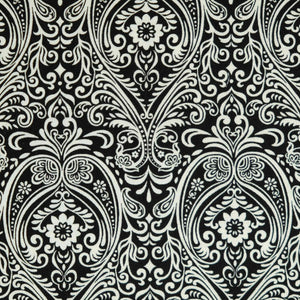 Henry Glass Fabrics - Black, White & Red-Hot 2441 Arabesque White