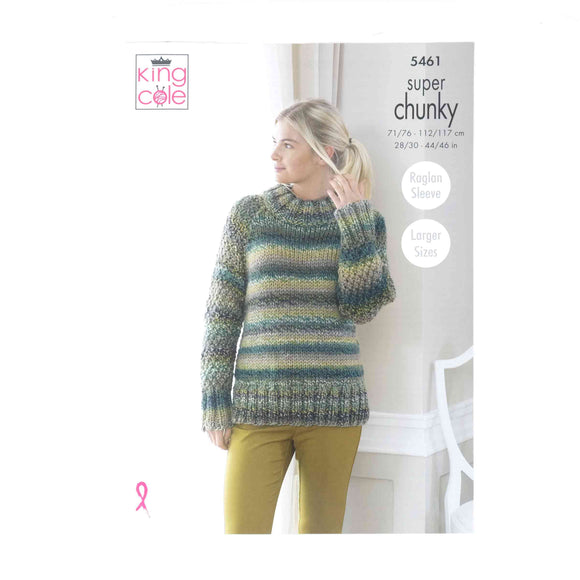 King Cole Chunky Pattern 5461 Sweater, Throw & Cushion