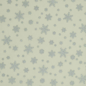 Lecien Fabrics Under The Christmas Tree 31916 Snowflakes Silver on Natural