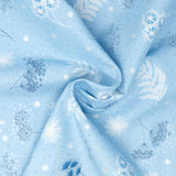 Lewis & Irene The Secret Winter Garden A659.2 Frosted garden on mist blue with pearl elements