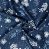 Lewis & Irene The Secret Winter Garden A659.3 Frosted garden on dark blue with pearl elements