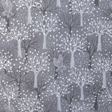 Lewis & Irene The Secret Winter Garden A660.2 Owl orchard on dark grey with pearl elements