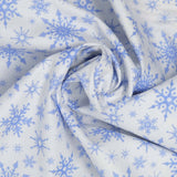 Lewis & Irene Keep Believing CE141 Snowflake Blue on White