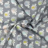 Makower Baby Safari 2449-S Elephants Grey