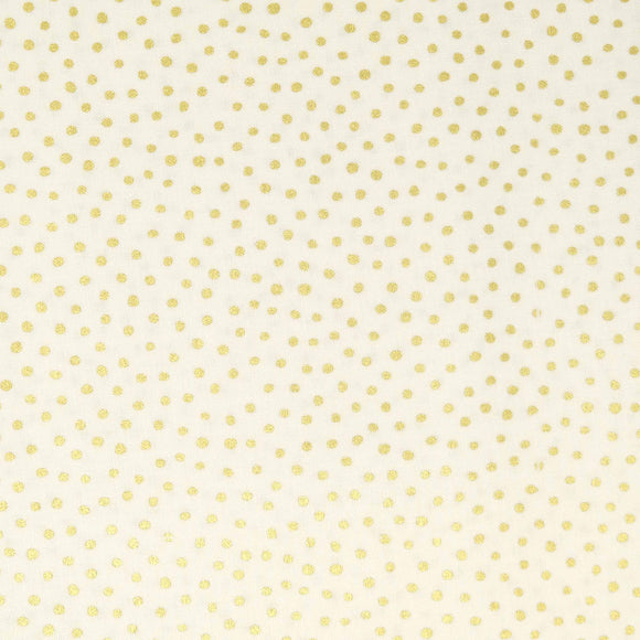 Makower Spot Metallic 1932/Q02 Snowball Cream