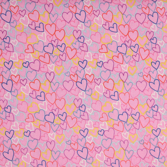 Makower Daydream Hearts 2279 Pink