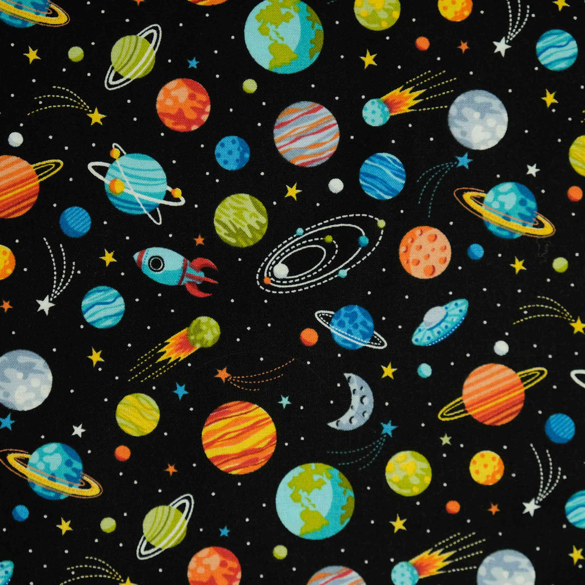 Makower Outer Space and Planets 2270 Black – Jolly Stitcher