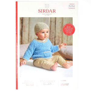 Sirdar Snuggly Bouclette Pattern 5256 Baby's V Neck Sweater & Hat