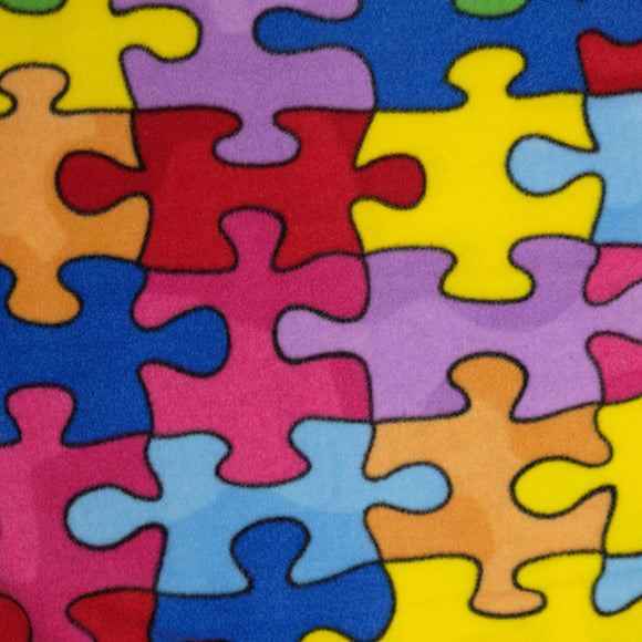 Stabler - Cuddle Fleece Printed - Rainbow Jigsaw