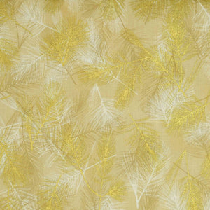 Stof Fabrics Christmas Wonders 4596 205 19-08 Gold Feathers on Cream