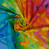 Timeless Treasures Rainbow Rose CD7135 Butterfly Rainbow