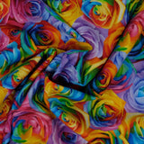 Timeless Treasures Rainbow Rose CD8949 Packed Rainbow Roses