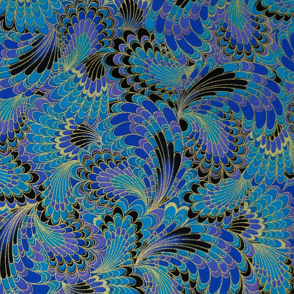 Timeless Treasures Palazzo CM2213 Abstract Endpaper Peacock