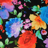 Untamed Beauty - Large Bright Painted Florals - FLORA-CD1712  BLACK