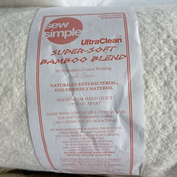 EQS - Sew Simple Ultraclean Super-Soft Bamboo Blend Cotton Wadding