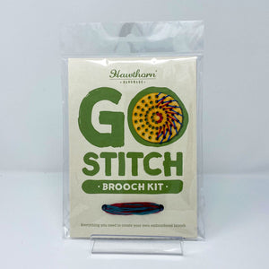 Hawthorn Go Stitch Stitch Brooch Kit Berry & Green